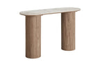 Console ATHENS avec un plateau en céramique, blanc, marron foncé 40 x 120 x 78 cm HOUSE NORDIC