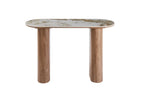 Console AVORA avec plateau en pierre brillante beige - 120 x 40 cm | TIKAYLA