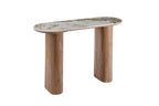 Console AVORA avec plateau en pierre brillante beige - 120 x 40 cm | TIKAYLA