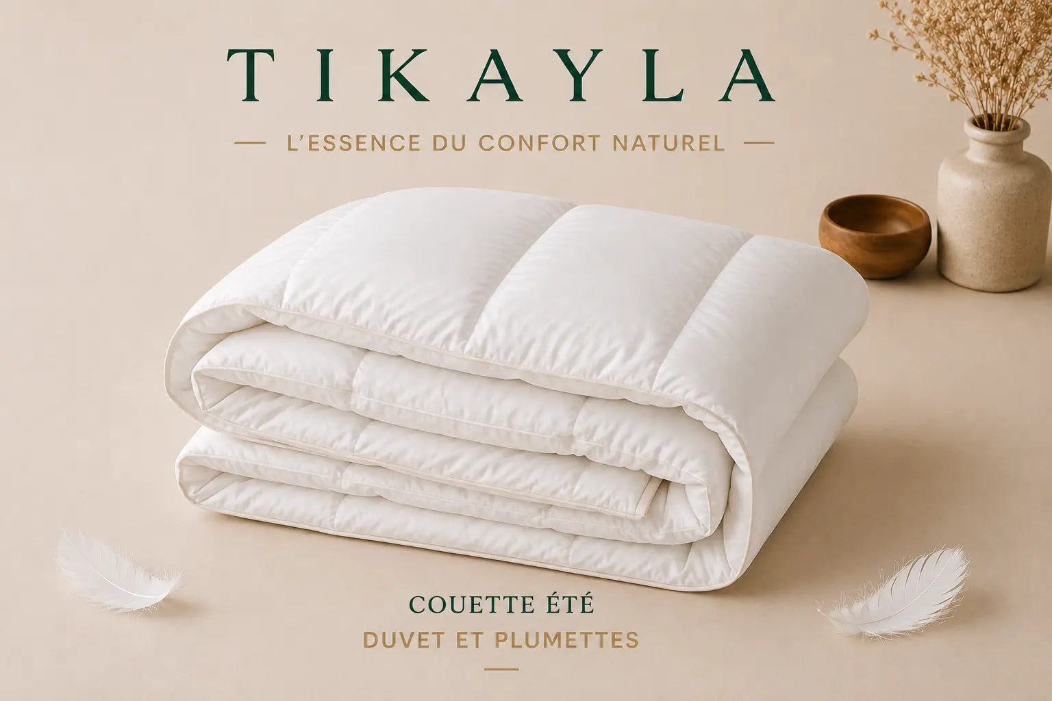 Couette été ALIZÉ 150 g/m² – duvet de canard français TIKAYLA