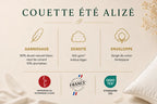 Couette été ALIZÉ 150 g/m² – duvet de canard français TIKAYLA