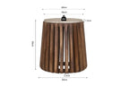 EYAN - Table basse Ronde en Bois de manguier avec plateau effet Travertin Beige - 40 cm ROUSSEAU