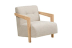 Fauteuil avec accoudoirs CARACAS en chêne et tissu beige - 88 x 72 cm | TIKAYLA