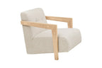 Fauteuil avec accoudoirs CARACAS en chêne et tissu beige - 88 x 72 cm | TIKAYLA
