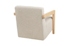 Fauteuil avec accoudoirs CARACAS en chêne et tissu beige - 88 x 72 cm | TIKAYLA