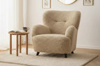 Fauteuil avec accoudoirs en Tissu Marron LUNARO - 86 x 84 cm HOUSE NORDIC