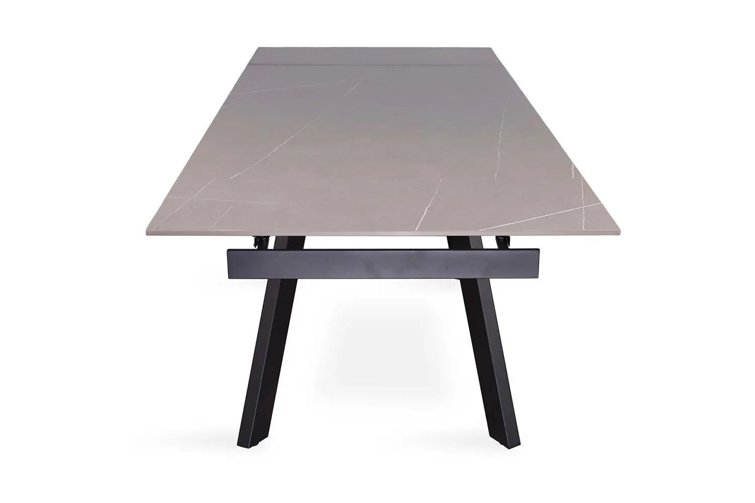 HIRA - Table à Manger Extensible Rectangulaire Plateau en Pierre - 160 à 240 cm - Gris ROUSSEAU