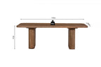LÉOR - Table basse Bois de Manguier Brun Clair - 40 x 120 cm ROUSSEAU