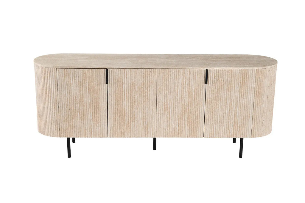 LYANE - Buffet Effet Travertin Beige - 200 cm ROUSSEAU