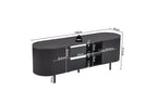 LYANE - Meuble TV - 160 cm - Effet Brun foncé ROUSSEAU