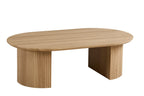LYANE - Table Basse Ovale - 120 cm - Effet Chêne Naturel ROUSSEAU