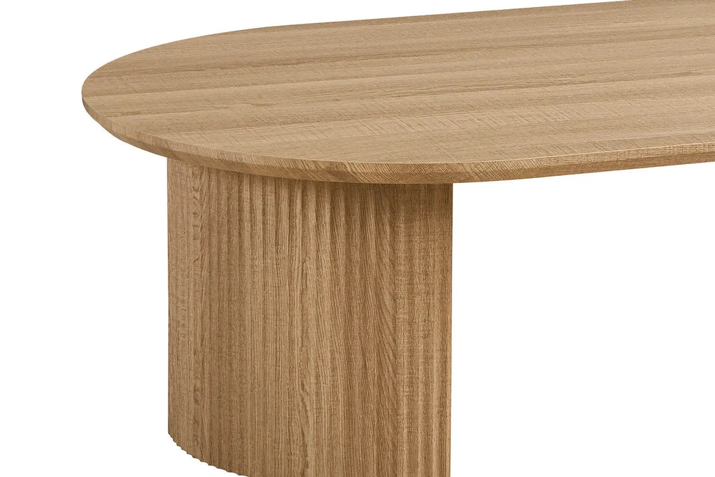 LYANE - Table Basse Ovale - 120 cm - Effet Chêne Naturel ROUSSEAU