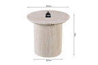 LYANE - Table Basse Ronde - 50 cm - Effet Travertin Beige ROUSSEAU