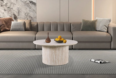 LYANE Table basse ronde 80 cm - TIKAYLA
