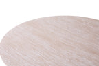 LYANE - Table Basse Ronde - 80 cm - Effet Travertin Beige ROUSSEAU