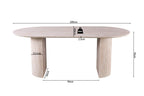 Table à manger ovale LYANE effet travertin beige - 200 cm - ROUSSEAU