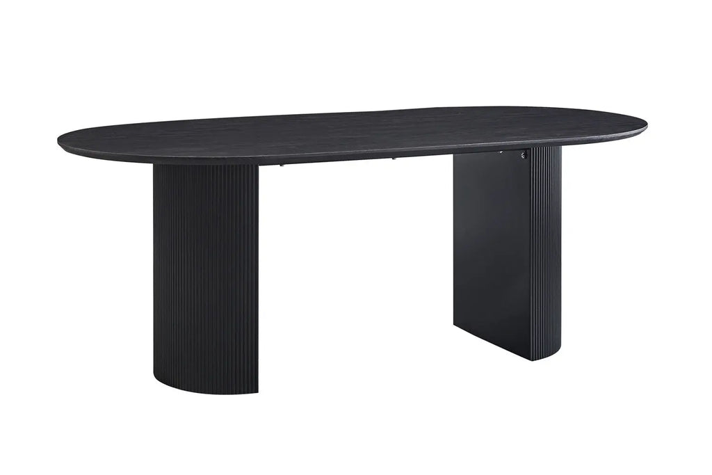 LYANE - Table à Manger Ovale - Effet Brun foncé - 200 cm ROUSSEAU