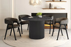 LYANE - Table à Manger Ronde - 120 cm - Effet Brun foncé ROUSSEAU