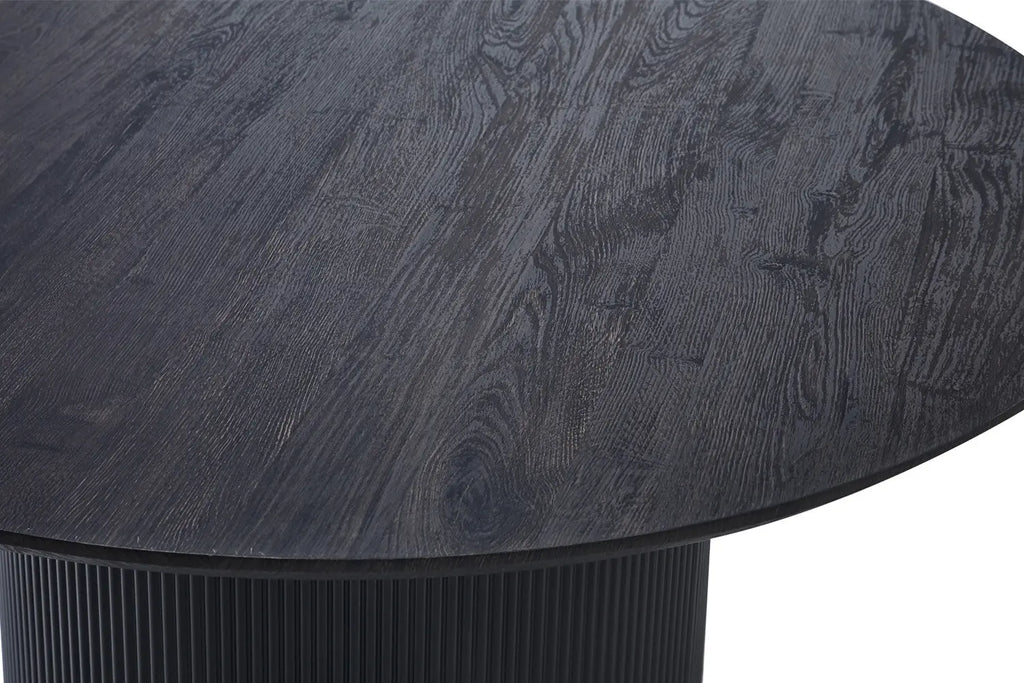 LYANE - Table à Manger Ronde - 120 cm - Effet Brun foncé ROUSSEAU