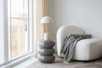 Lampe de table en marbre beige SHEFFIELD - H : 45 cm - HOUSE NORDIC