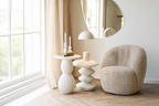 Lampe de table en marbre beige SHEFFIELD - H : 45 cm - HOUSE NORDIC