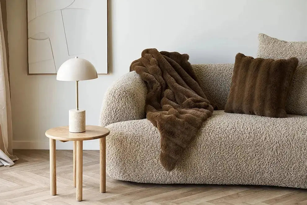 Lampe de table en marbre beige SHEFFIELD - H : 45 cm - HOUSE NORDIC