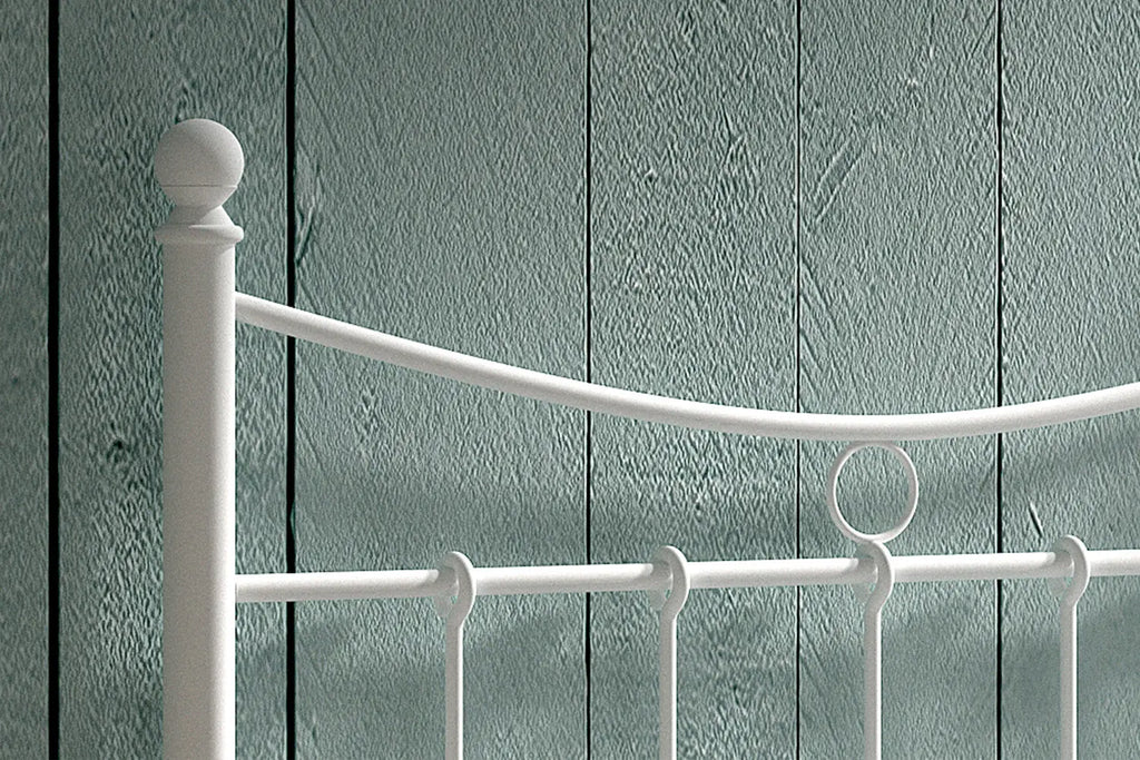 Lit 90x200 avec sommier Métal Blanc SORAYA ROUSSEAU