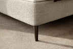 Lit VESUVIO tissu, pieds bois noir de 17 cm