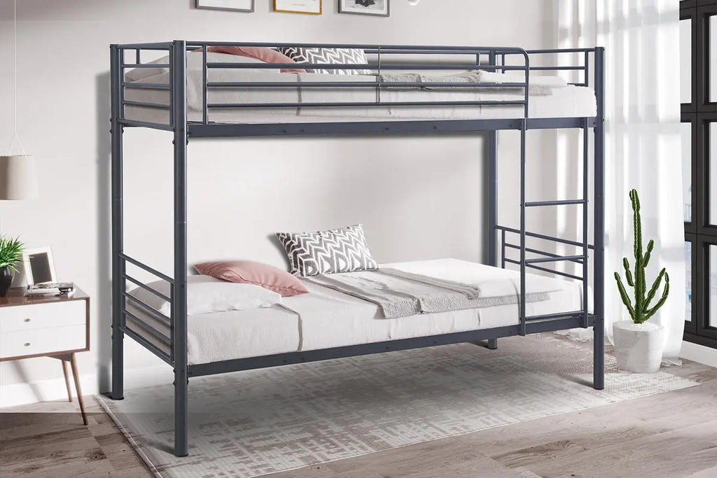Lit superposé SAMYA 90x200 Divisible Métal Gris foncé ROUSSEAU