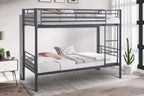 Lit superposé SAMYA 90x200 Divisible Métal Gris foncé ROUSSEAU
