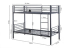 Lit superposé SAMYA 90x200 Divisible Métal Gris foncé ROUSSEAU