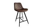 Chaise de bar ALYCANTE en simili cuir brun foncé - 49 x 56 cm | TIKAYLA