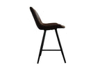 Chaise de bar ALYCANTE en simili cuir brun foncé - 49 x 56 cm | TIKAYLA