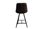 Chaise de bar ALYCANTE en simili cuir brun foncé - 49 x 56 cm | TIKAYLA