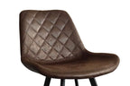 Chaise de bar ALYCANTE en simili cuir brun foncé - 49 x 56 cm | TIKAYLA
