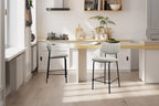 Chaise de bar ANITA Gris clair – 46 x 53 cm | TIKAYLA