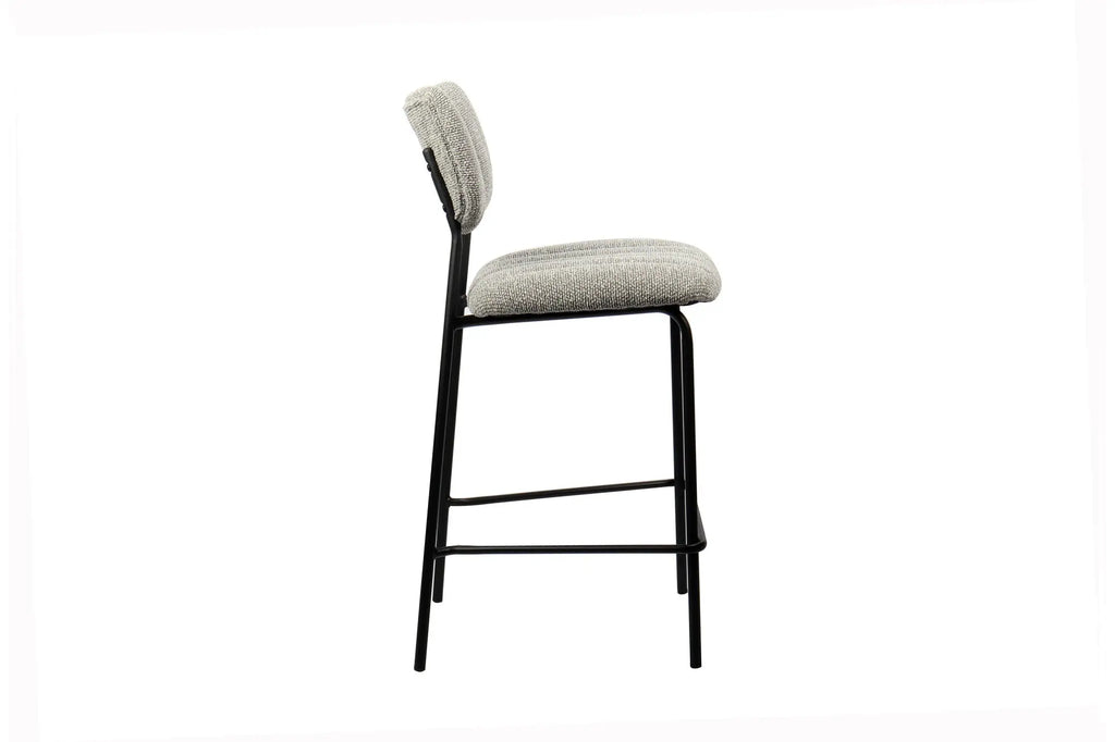 Chaise de bar ANITA Gris clair – 46 x 53 cm | TIKAYLA