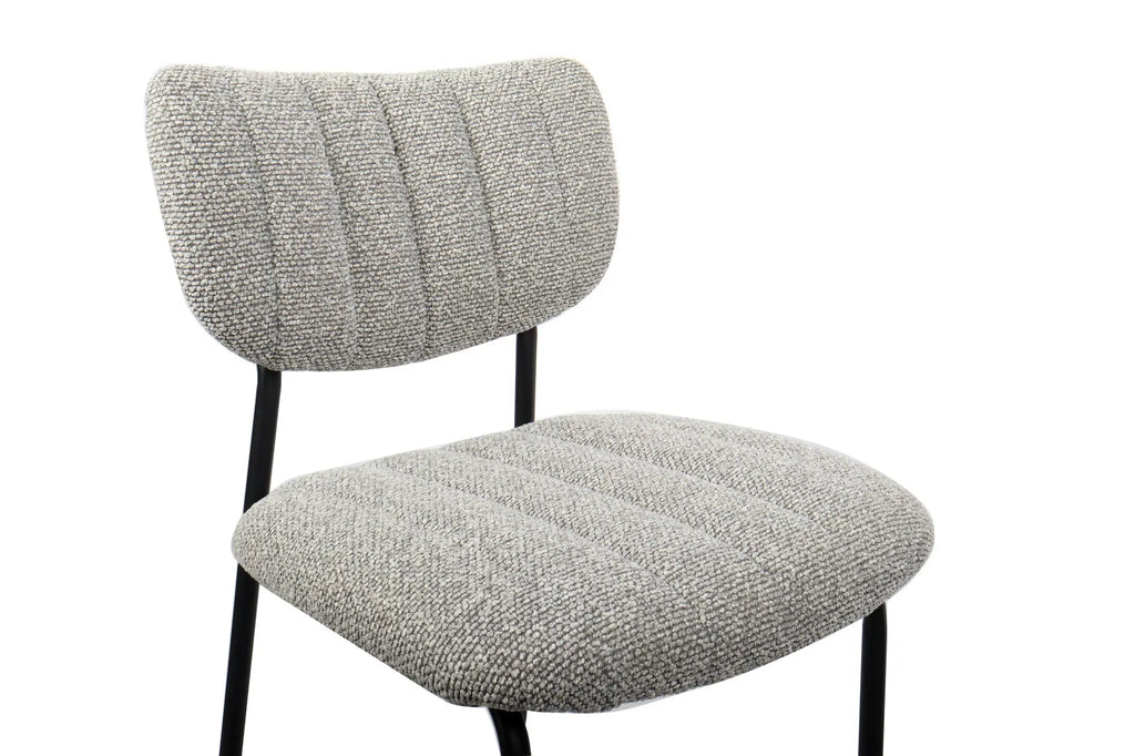 Chaise de bar ANITA Gris clair – 46 x 53 cm | TIKAYLA
