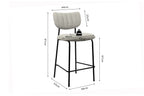 Chaise de bar ANITA Gris clair – 46 x 53 cm | TIKAYLA