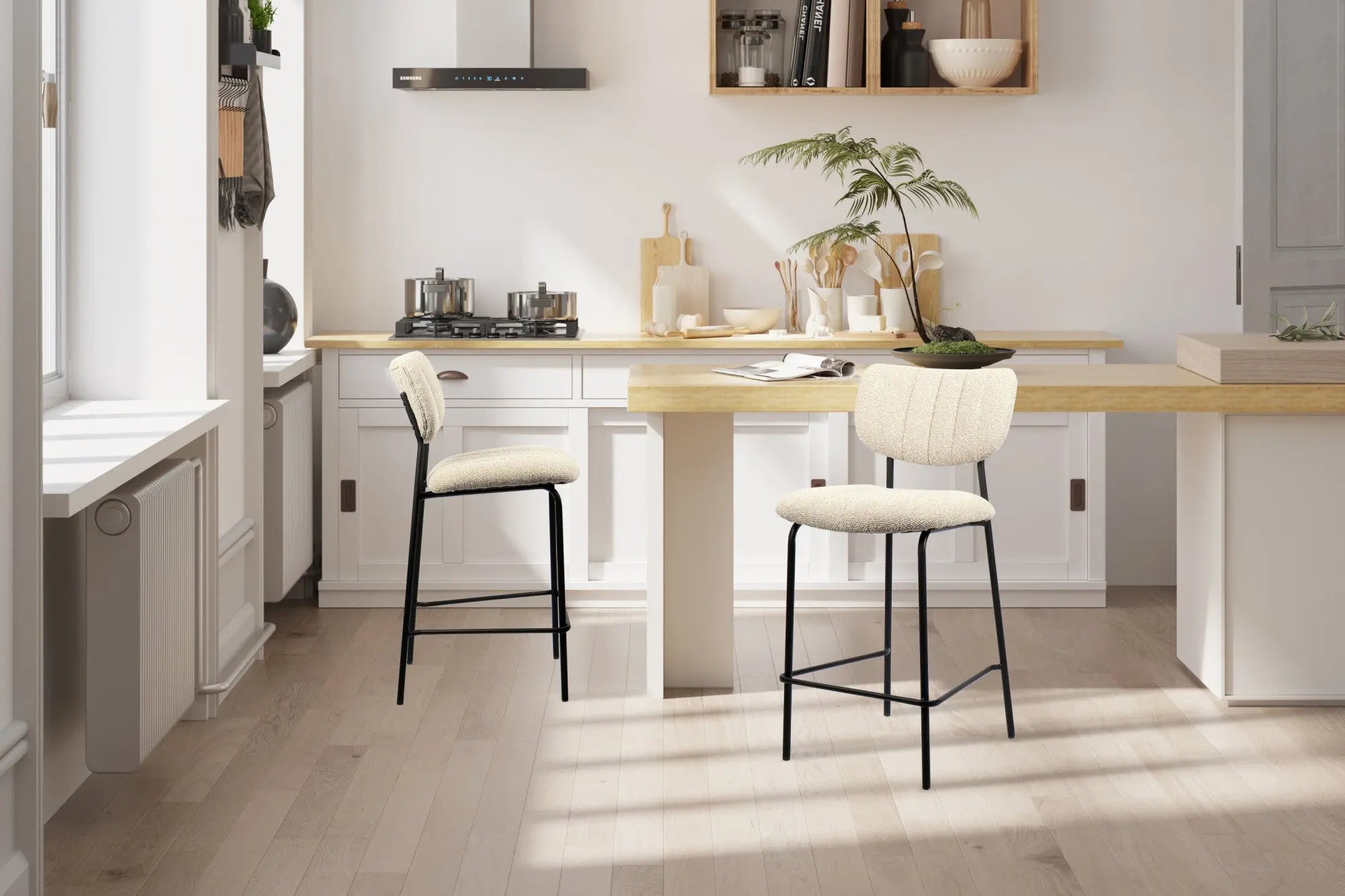 Chaise de bar ANITA Beige – 46 x 53 cm | TIKAYLA