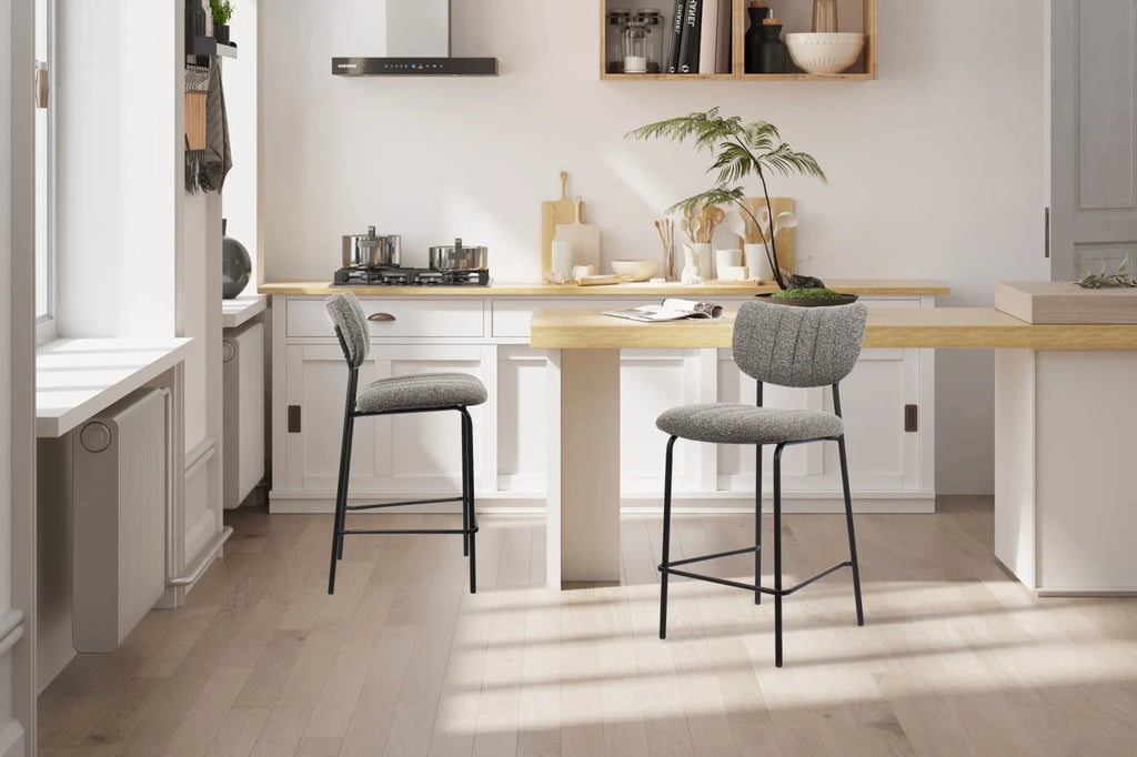 Chaise de bar ANITA Gris foncé – 46 x 53 cm | TIKAYLA