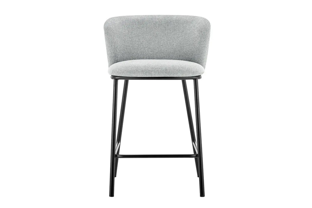 Chaise de bar ARTHURO Gris clair – 53 x 50,5 cm | TIKAYLA