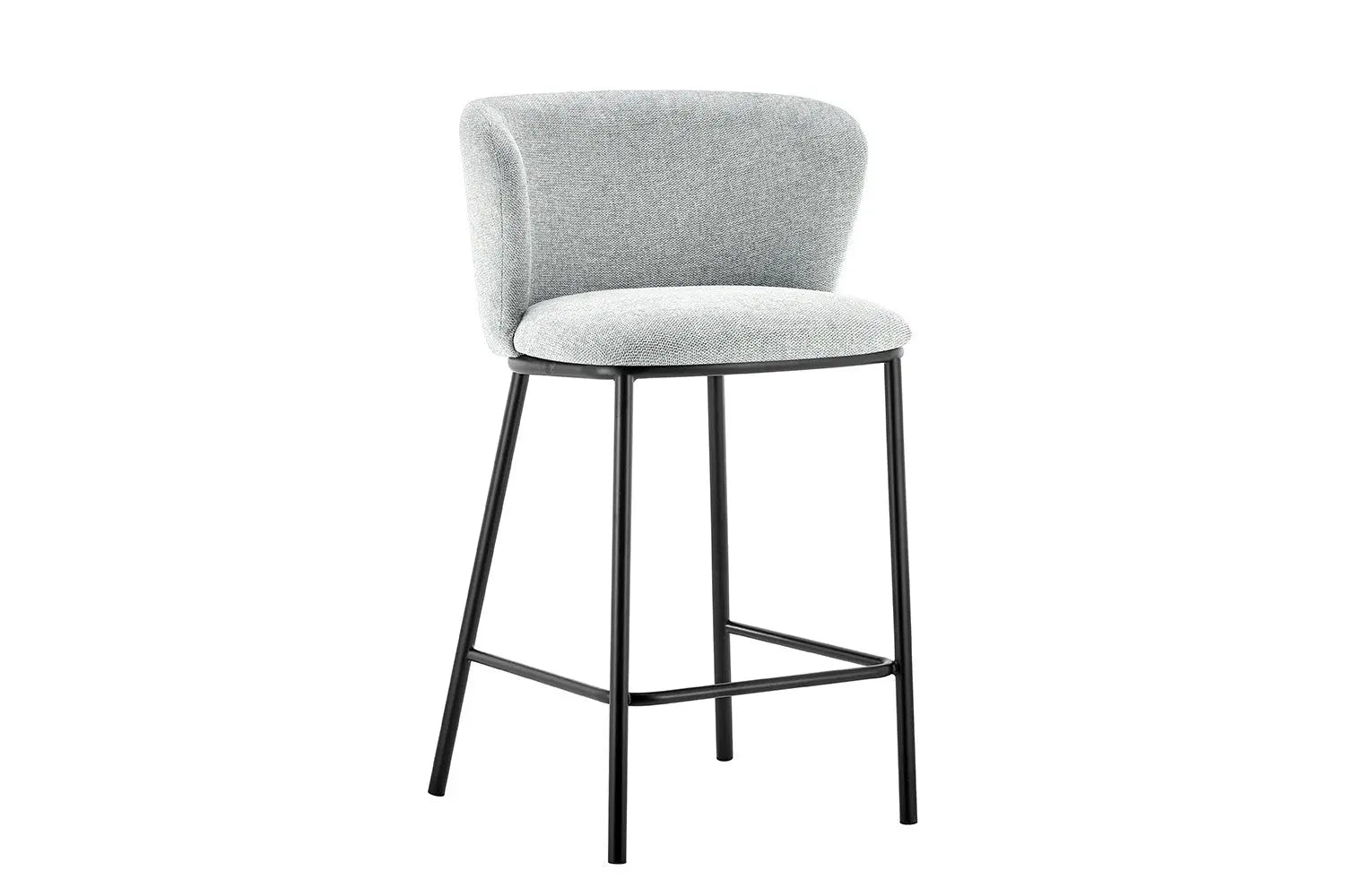 Chaise de bar ARTHURO Gris clair – 53 x 50,5 cm | TIKAYLA