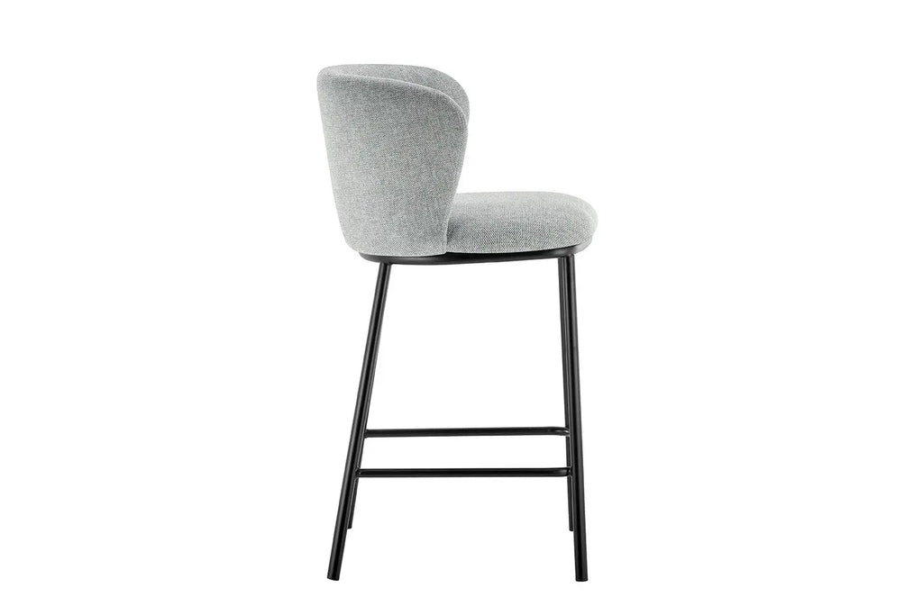 Chaise de bar ARTHURO Gris clair – 53 x 50,5 cm | TIKAYLA