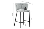 Chaise de bar ARTHURO Gris clair – 53 x 50,5 cm | TIKAYLA