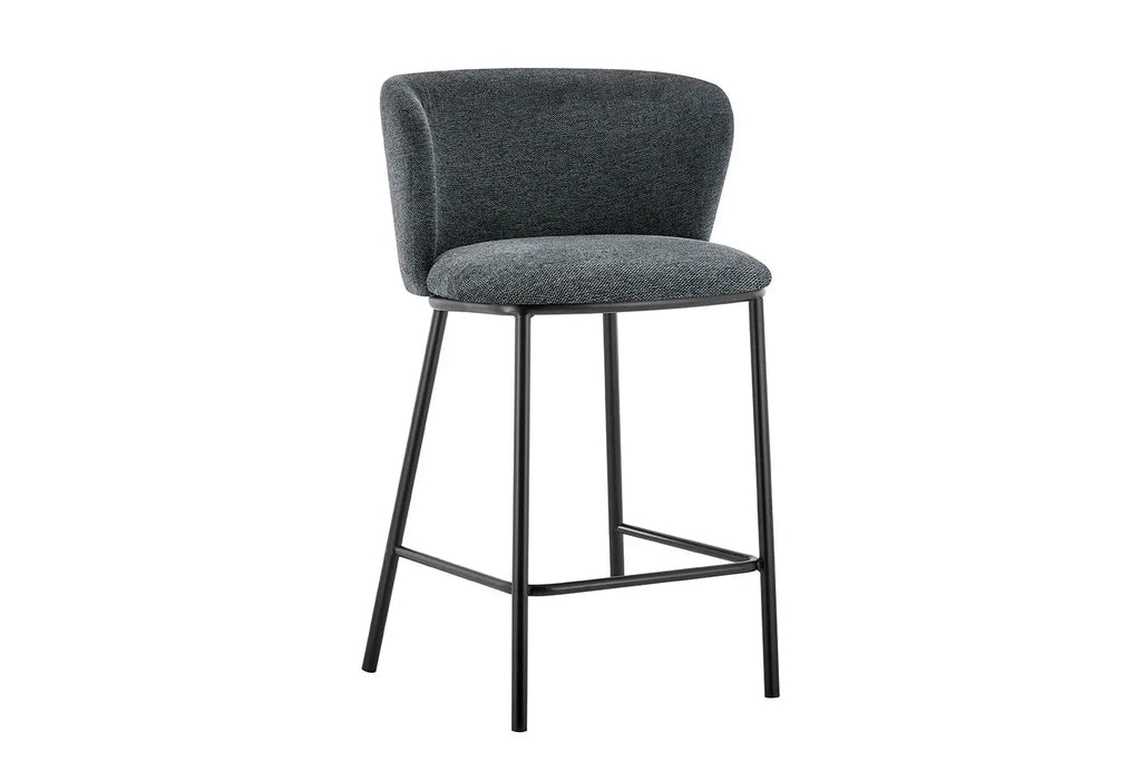 Chaise de bar ARTHURO Gris foncé – 53 x 50,5 cm | TIKAYLA