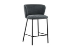 Chaise de bar ARTHURO Gris foncé – 53 x 50,5 cm | TIKAYLA