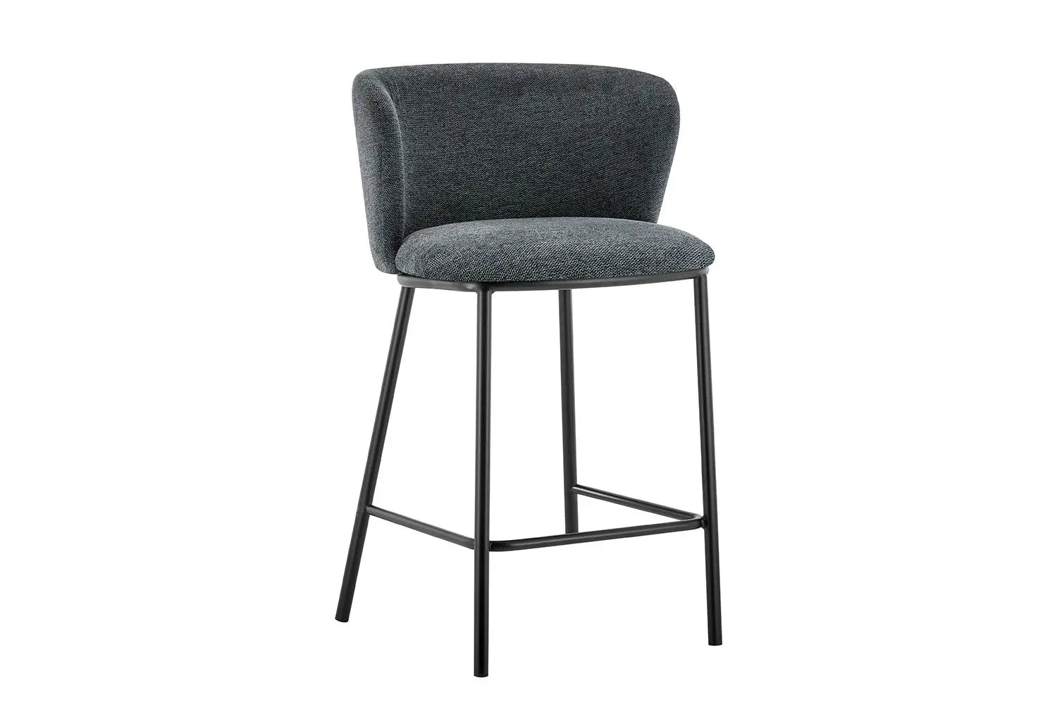 Chaise de bar ARTHURO Gris foncé – 53 x 50,5 cm | TIKAYLA