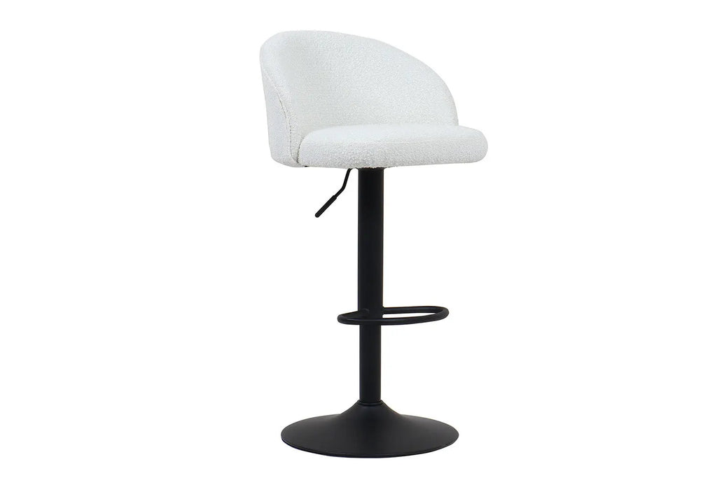 Lot de Chaises de Bar AYDA en Tissu Bouclé Blanc - 49 x 46 cm ROUSSEAU