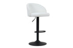 Tabouret de bar AYDA en tissu bouclé blanc - 49 x 46 cm - ROUSSEAU